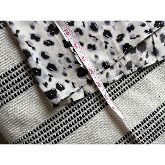 ZARA large black white animal print ruched skirt satin feel - Picture 8 of 9